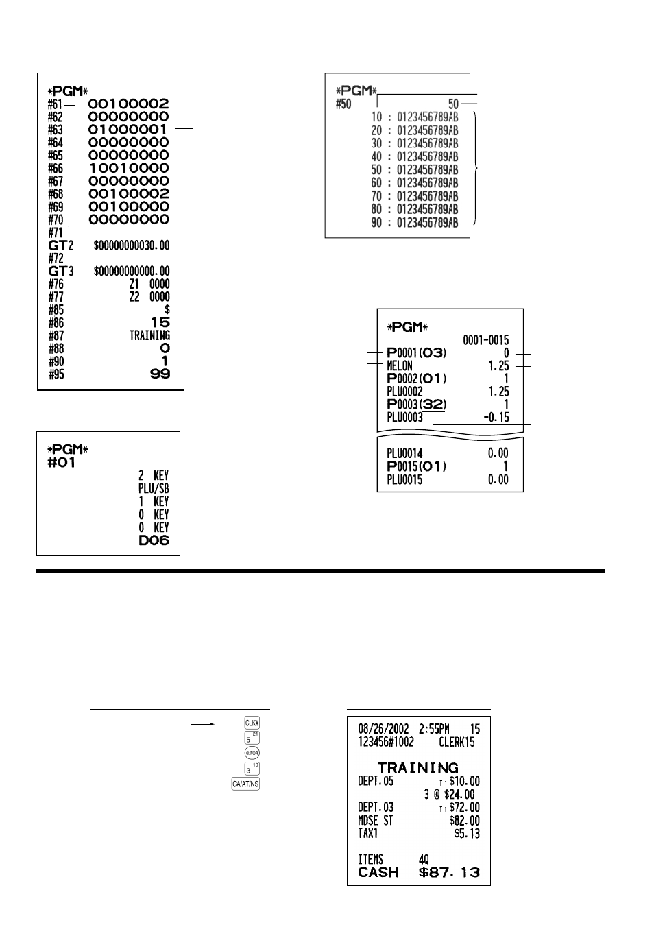 Training mode | Sharp ELECTRONIC CASH REGISTER XE-A201 User Manual | Page 58 / 105