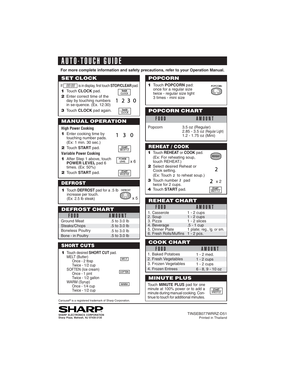 Sharp R-220KW(D) User Manual | Page 24 / 24