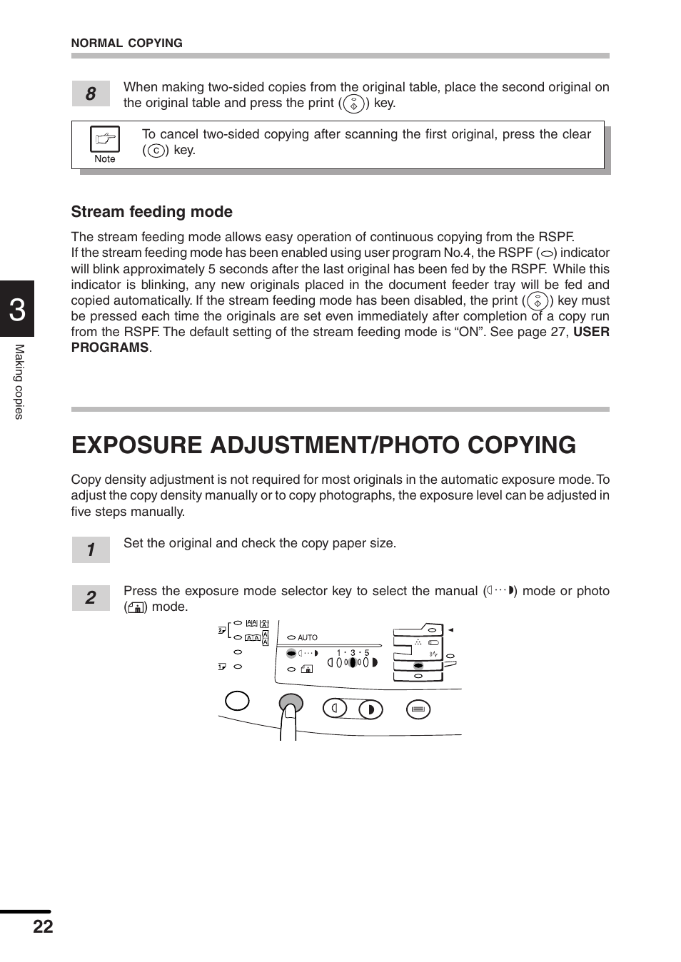 Exposure adjustment/photo copying | Sharp AL-1551 User Manual | Page 24 / 54