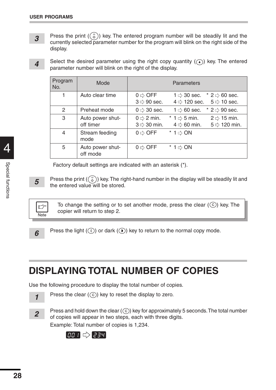 Displaying total number of copies | Sharp AL-1551 User Manual | Page 30 / 54