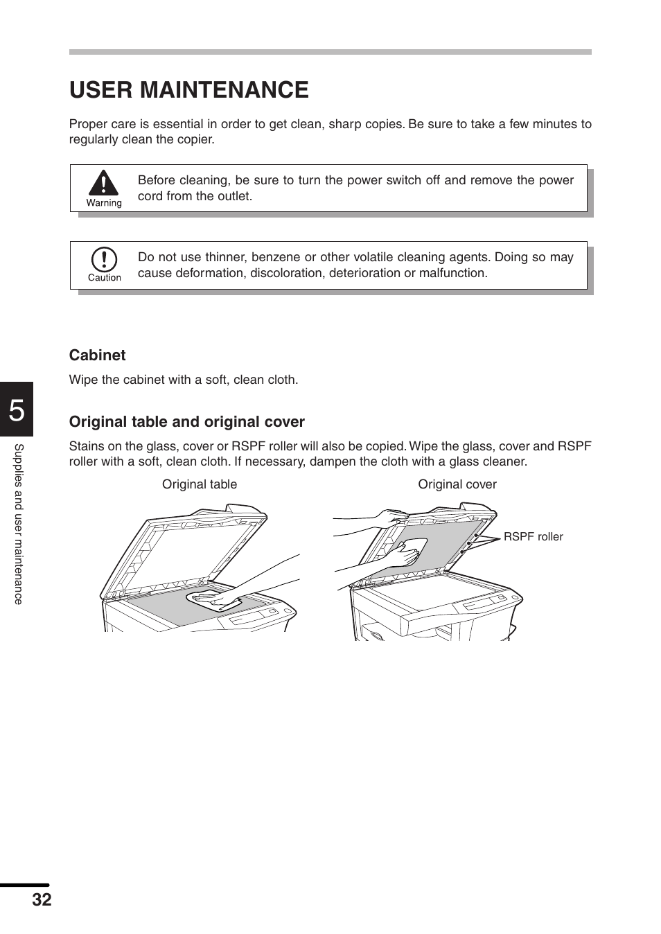 User maintenance | Sharp AL-1551 User Manual | Page 34 / 54