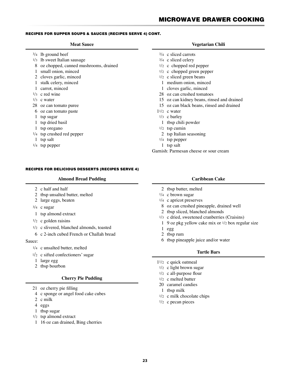 Microwave drawer cooking | Sharp KB-5121K User Manual | Page 23 / 32