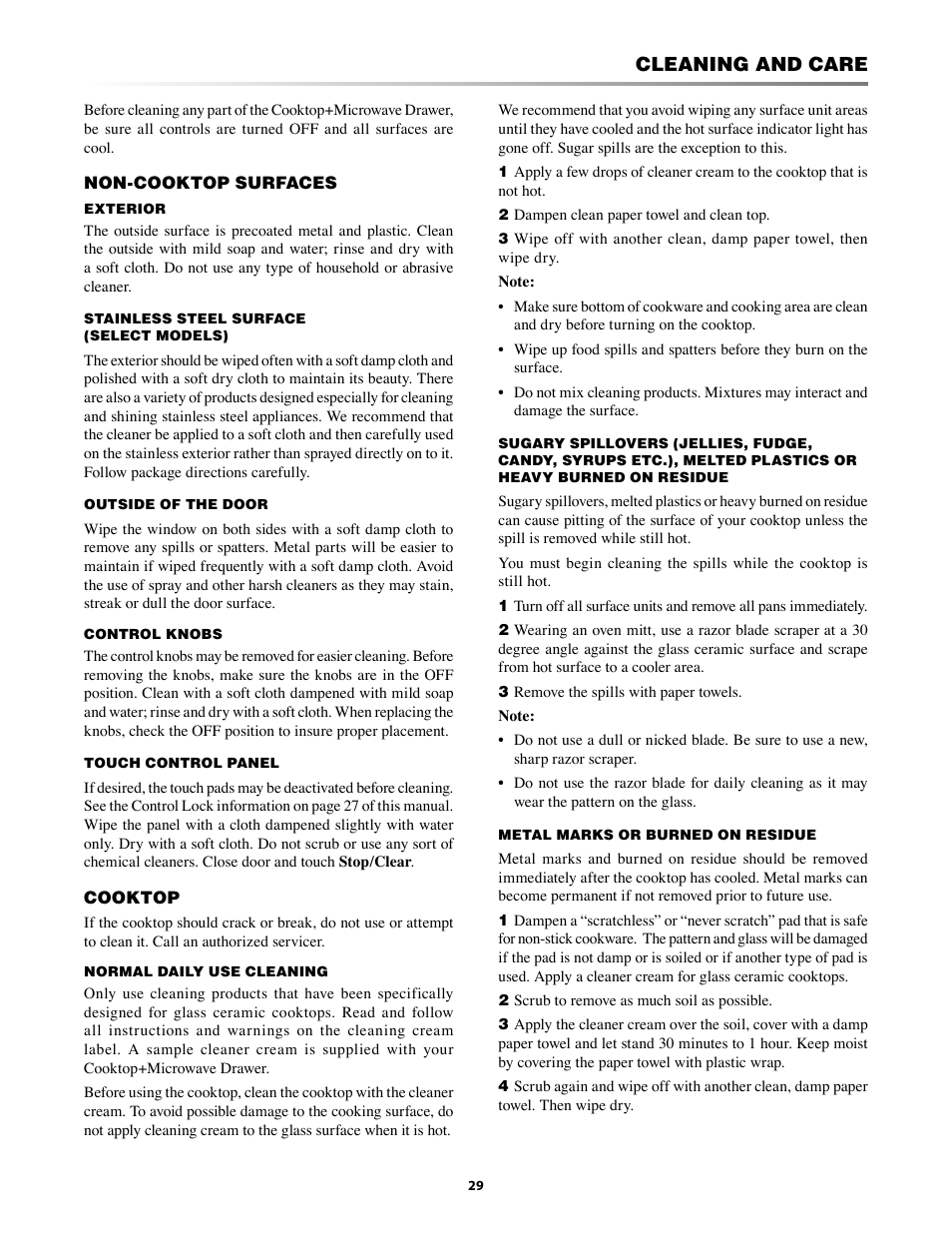 Cleaning and care | Sharp KB-5121K User Manual | Page 29 / 32