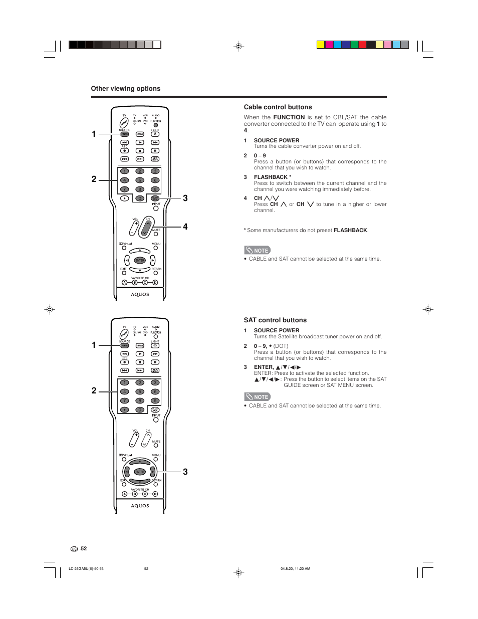 Sharp Aquos LC-26GA5U User Manual | Page 52 / 62