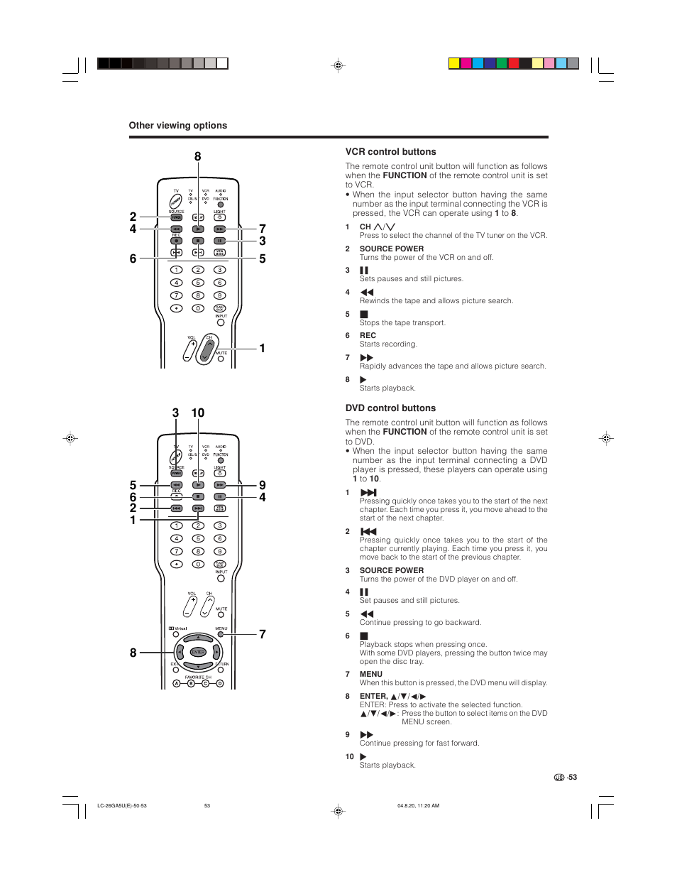 Sharp Aquos LC-26GA5U User Manual | Page 53 / 62