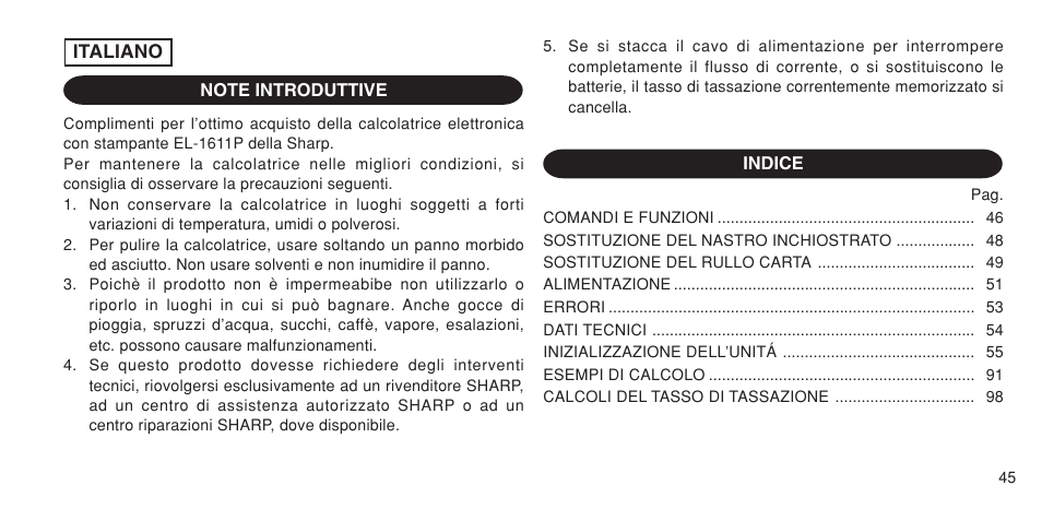 Sharp EL-1611P User Manual | Page 47 / 104