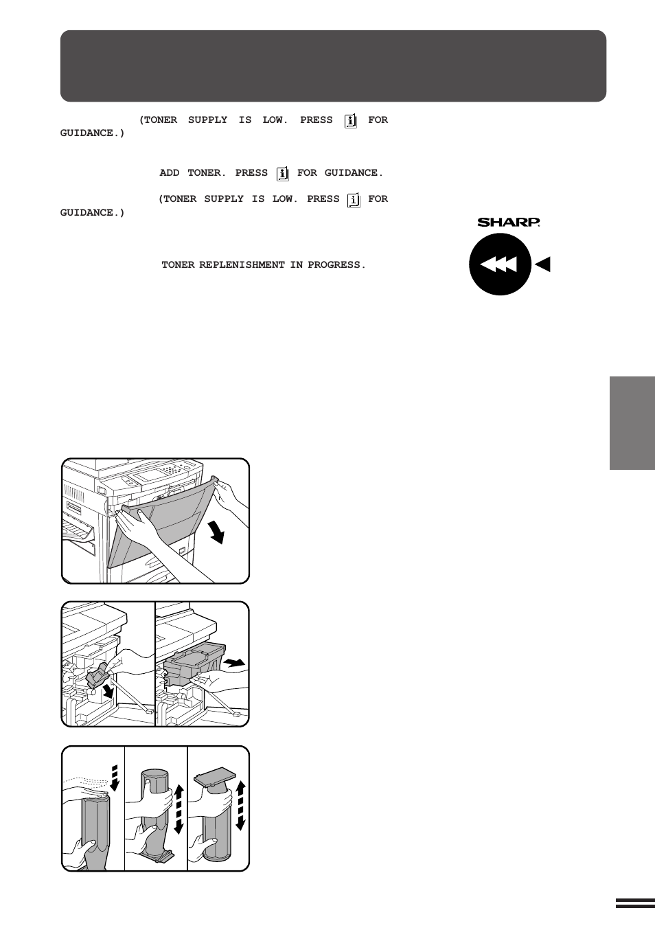 Adding toner | Sharp AR-287 User Manual | Page 85 / 152