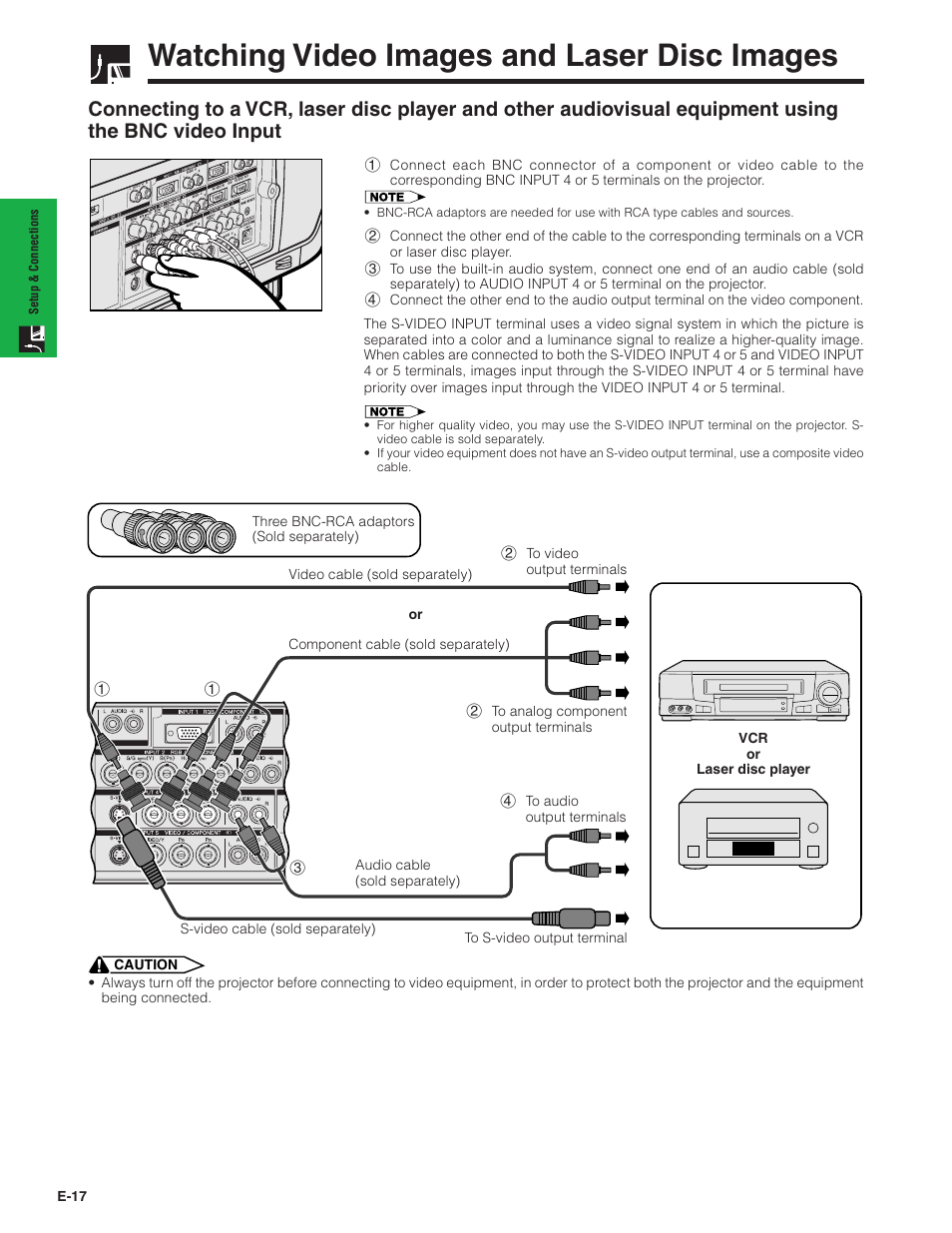 Watching video images and laser disc images, Watching video images and, Laser disc images | Sharp Conference Series XG-V10WU User Manual | Page 18 / 90