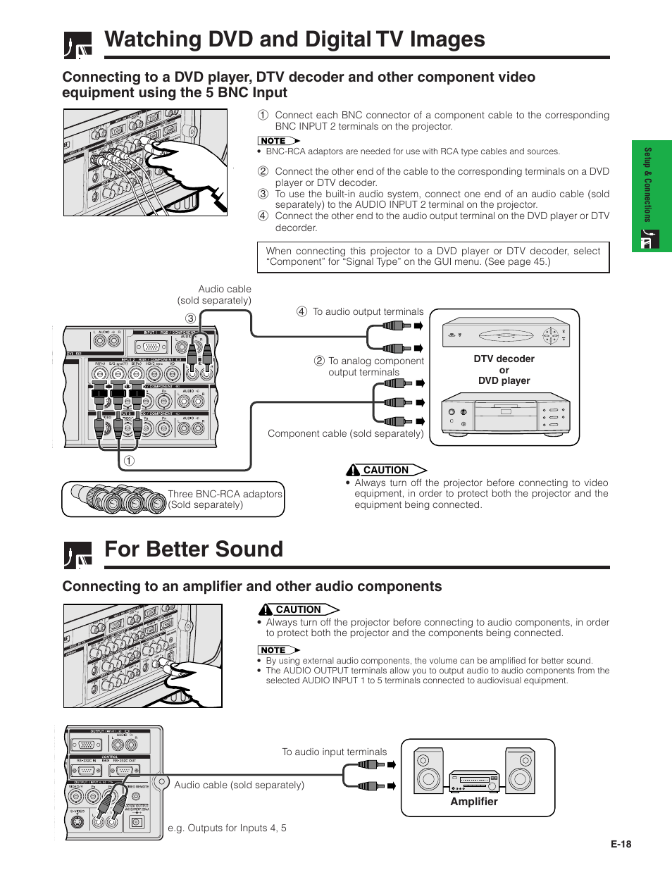 Watching dvd and digital tv images, For better sound | Sharp Conference Series XG-V10WU User Manual | Page 19 / 90