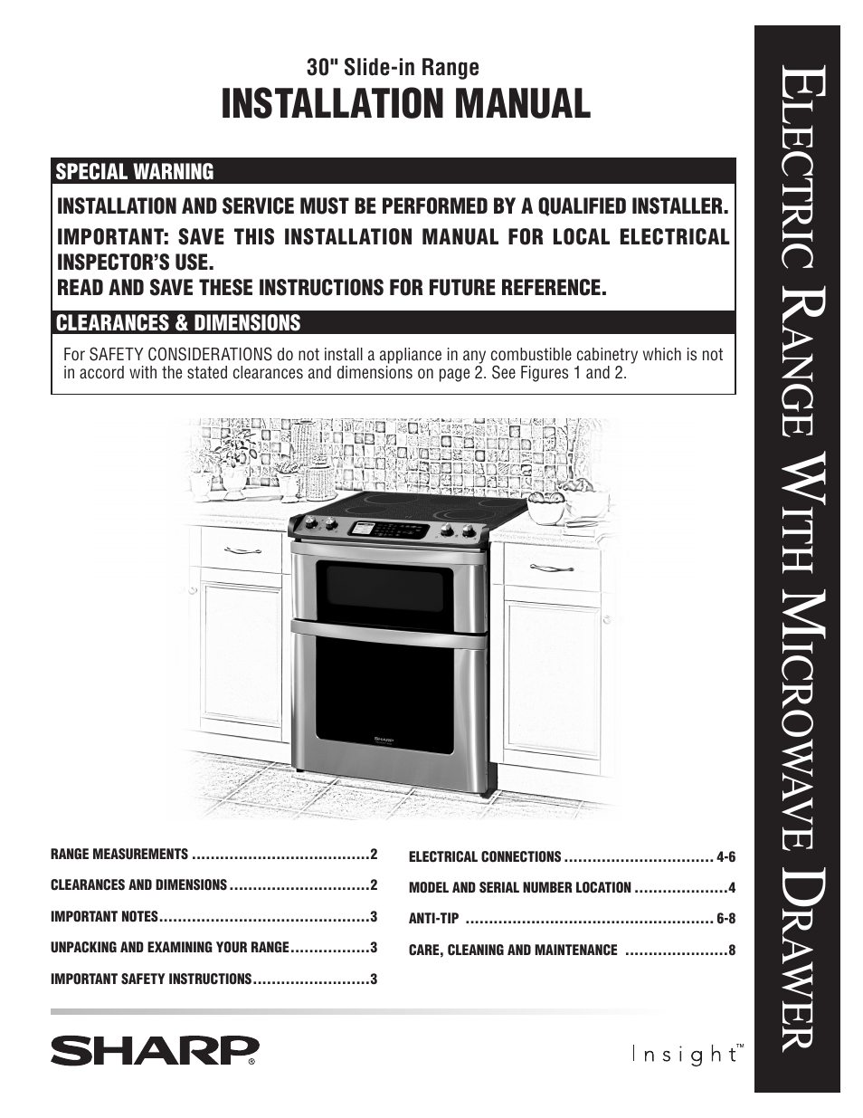 Sharp Insight Electric Rang User Manual | 8 pages