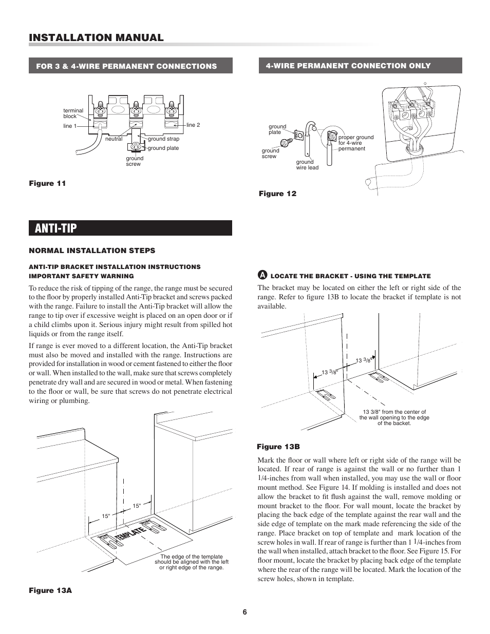 Anti-tip, Installation manual | Sharp Insight Electric Rang User Manual | Page 6 / 8