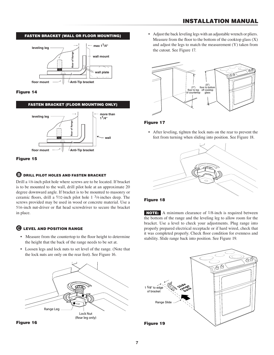 Installation manual | Sharp Insight Electric Rang User Manual | Page 7 / 8