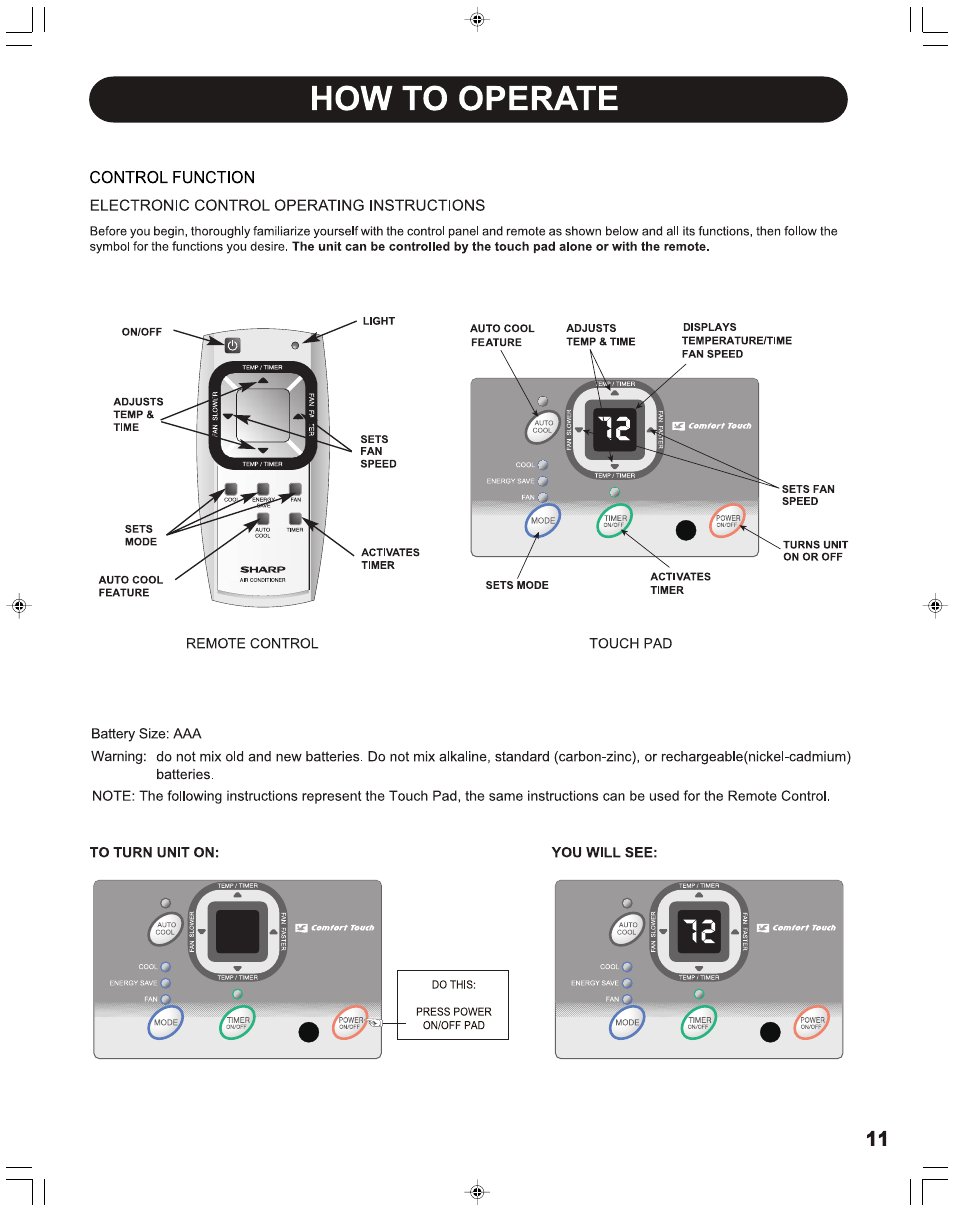 Sharp AF-S155NX User Manual | Page 11 / 20