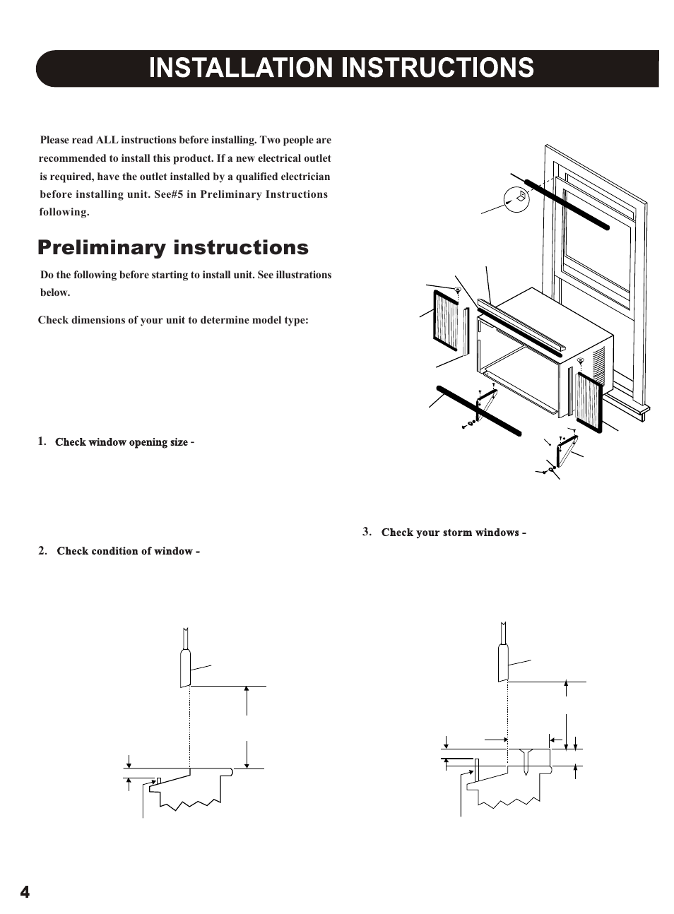 Preliminary instructions, Fig. 1, Fig. 2 | Sharp AF-S155NX User Manual | Page 4 / 20