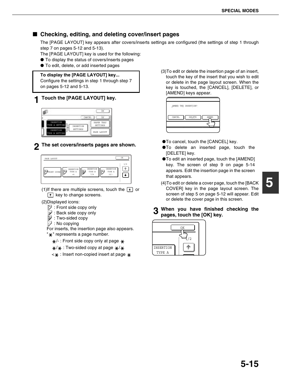 Checking, editing, and deleting cover/insert pages | Sharp AR-M355N User Manual | Page 114 / 380