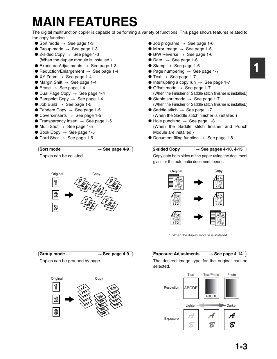 1main features | Sharp AR-M355N User Manual | Page 12 / 380