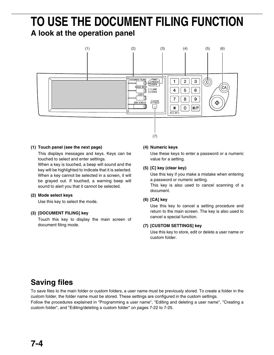 A look at the operation panel, Saving files | Sharp AR-M355N User Manual | Page 150 / 380