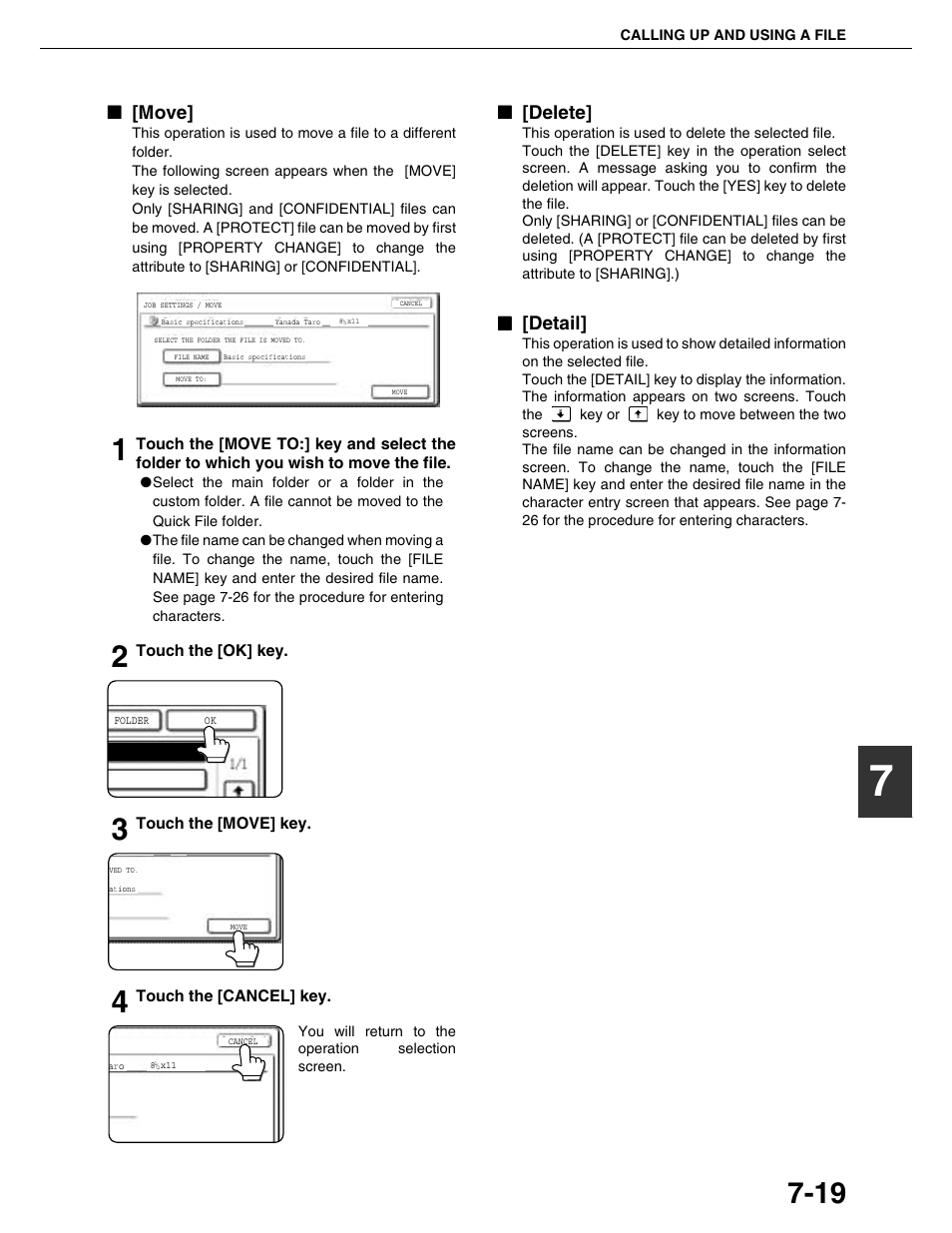 Move, Delete, Detail | Sharp AR-M355N User Manual | Page 165 / 380