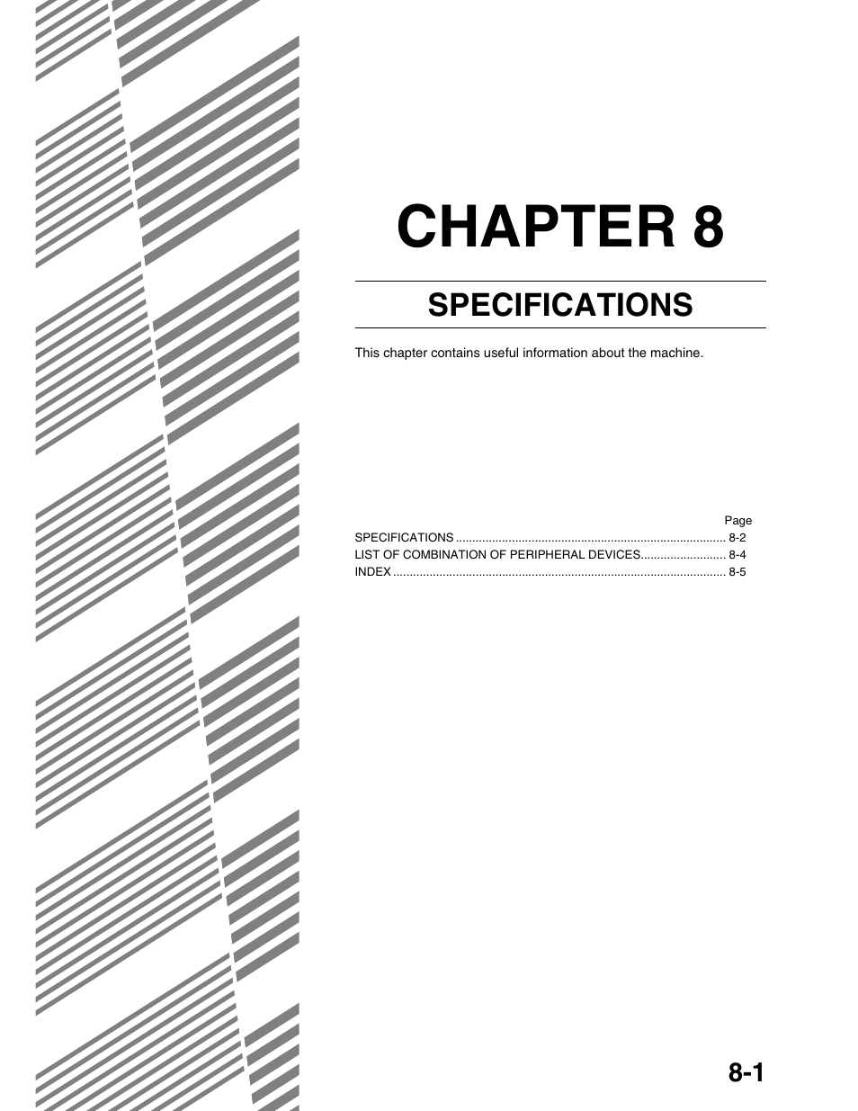 Chapter 8, Specifications | Sharp AR-M355N User Manual | Page 175 / 380