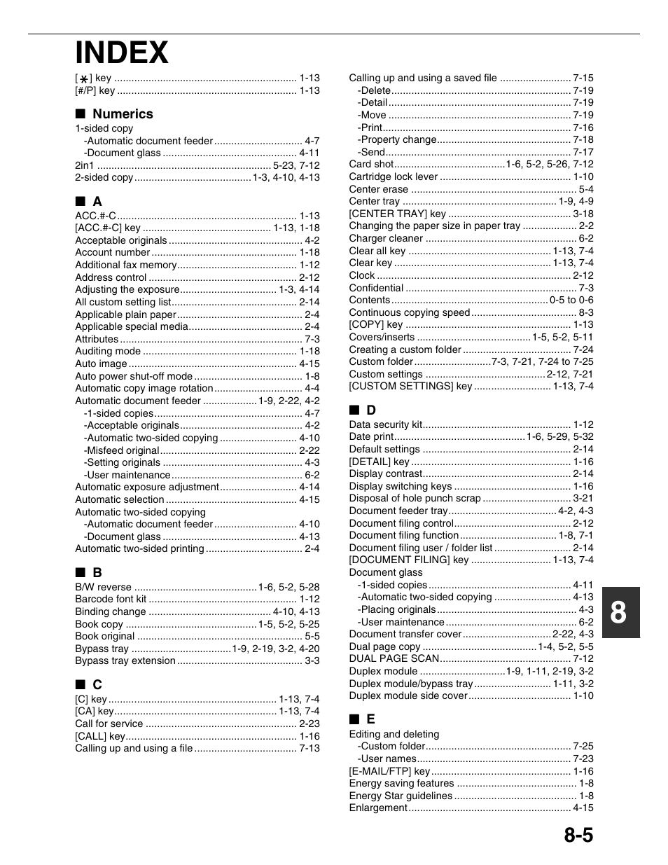 8index | Sharp AR-M355N User Manual | Page 179 / 380