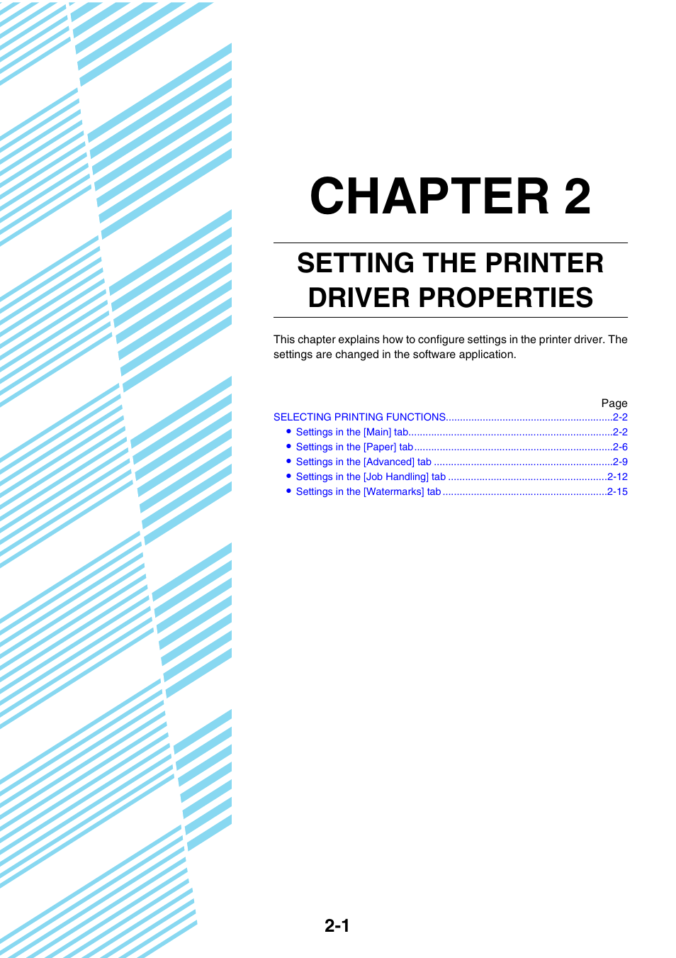 Chapter 2 setting the printer driver properties, Chapter 2, Setting the printer driver properties | Sharp AR-M355N User Manual | Page 195 / 380