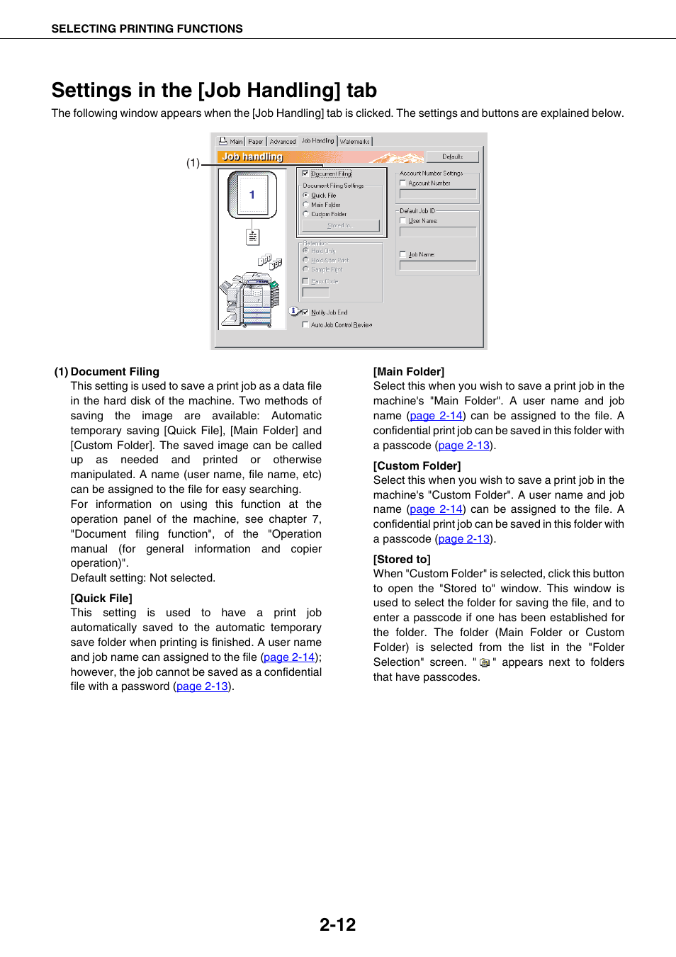 Settings in the [job handling] tab, Settings in the [job handling] tab -12 | Sharp AR-M355N User Manual | Page 206 / 380