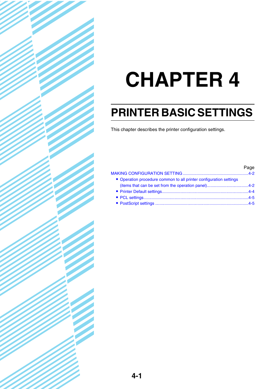 Chapter 4 printer basic settings, Chapter 4, Printer basic settings | Sharp AR-M355N User Manual | Page 221 / 380