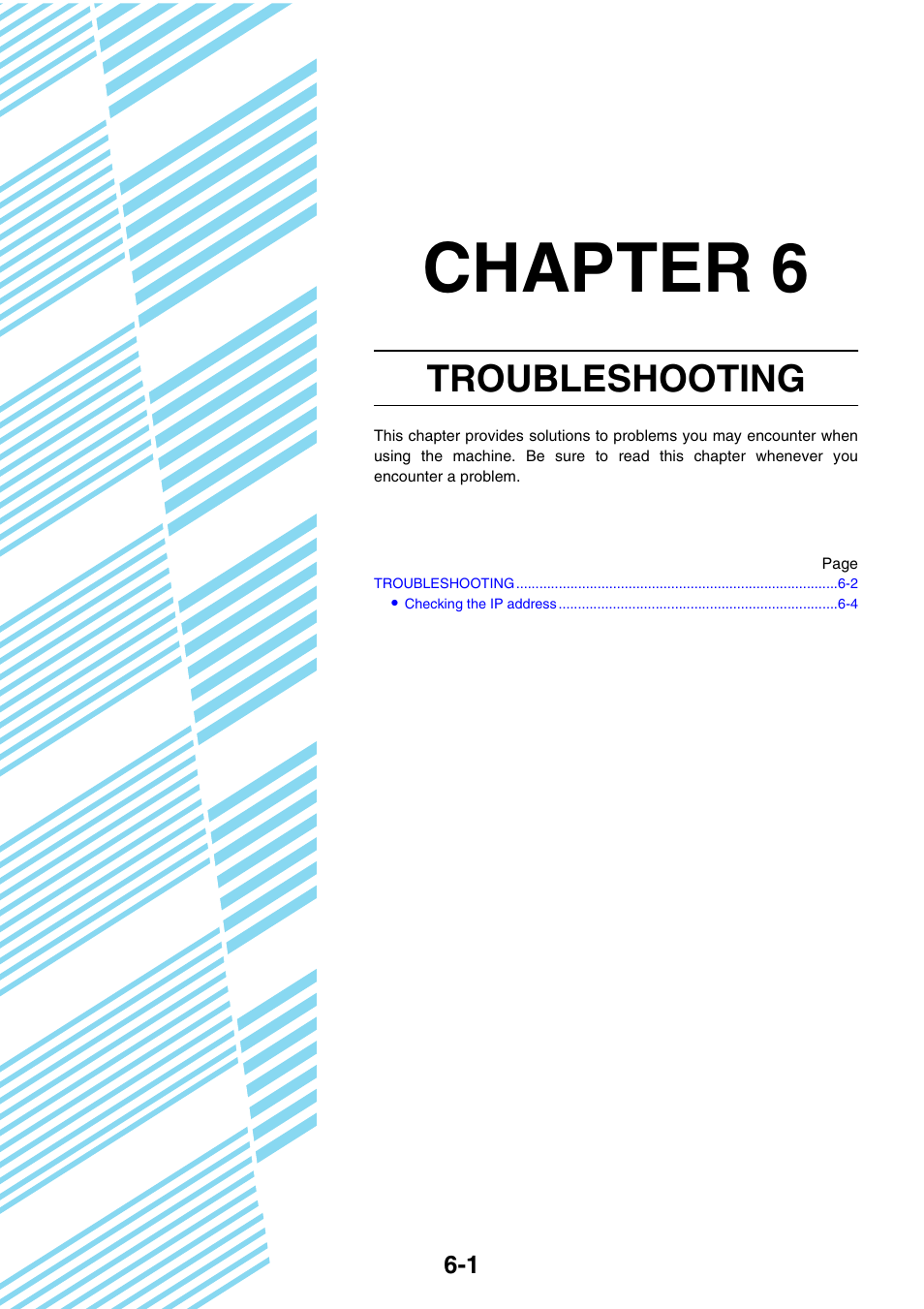 Chapter 6 troubleshooting, Chapter 6, Troubleshooting | Sharp AR-M355N User Manual | Page 233 / 380