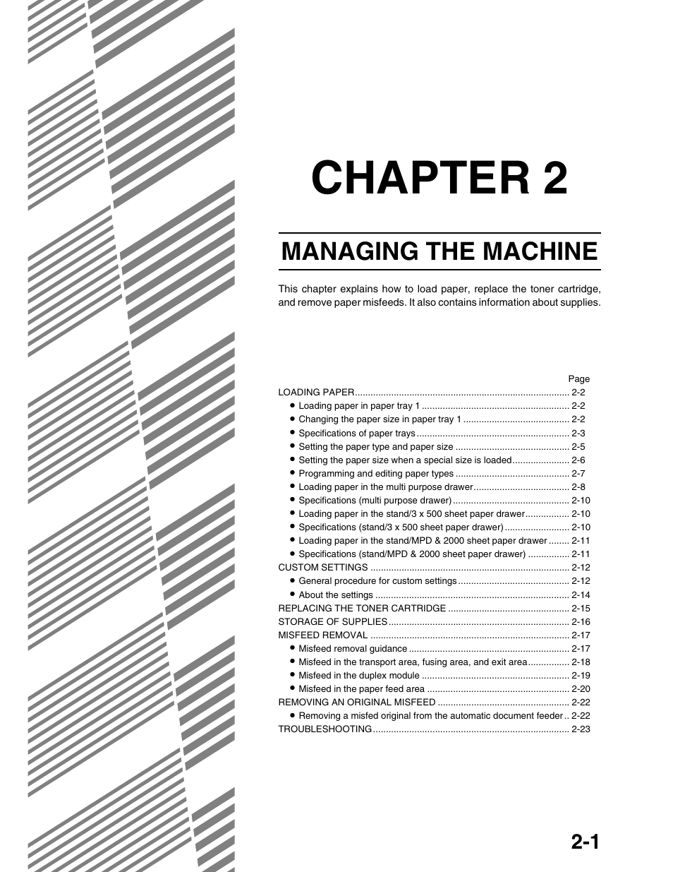 Chapter 2, Managing the machine | Sharp AR-M355N User Manual | Page 28 / 380