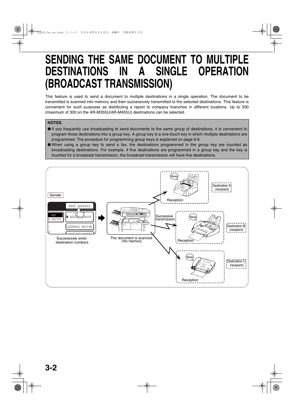 Ge 3-2, A single operation (broadcast transmission) | Sharp AR-M355N User Manual | Page 311 / 380