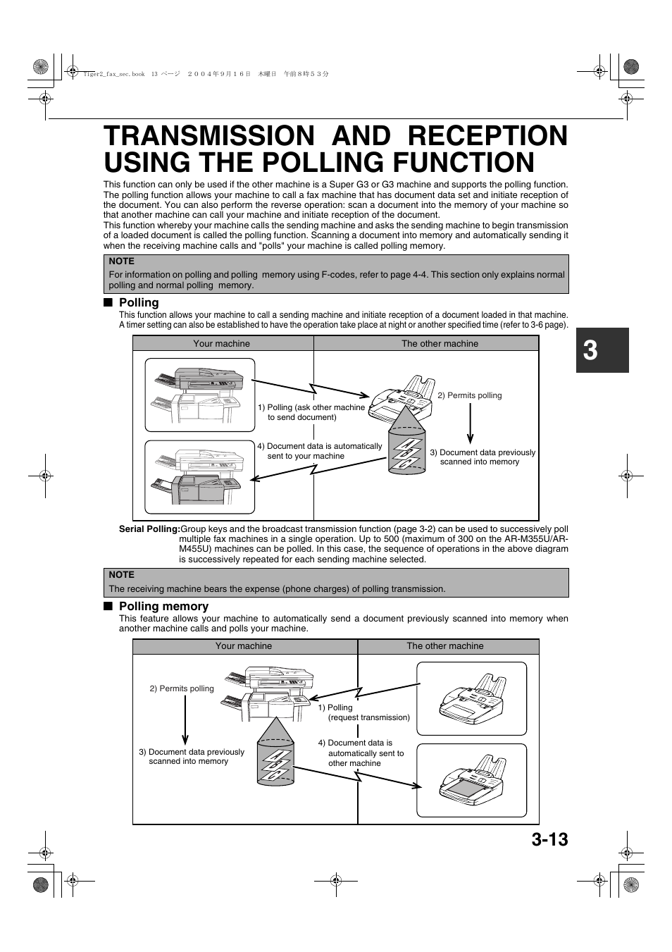 Polling, Polling memory, Ge 3-13) | To 3-13.) | Sharp AR-M355N User Manual | Page 322 / 380