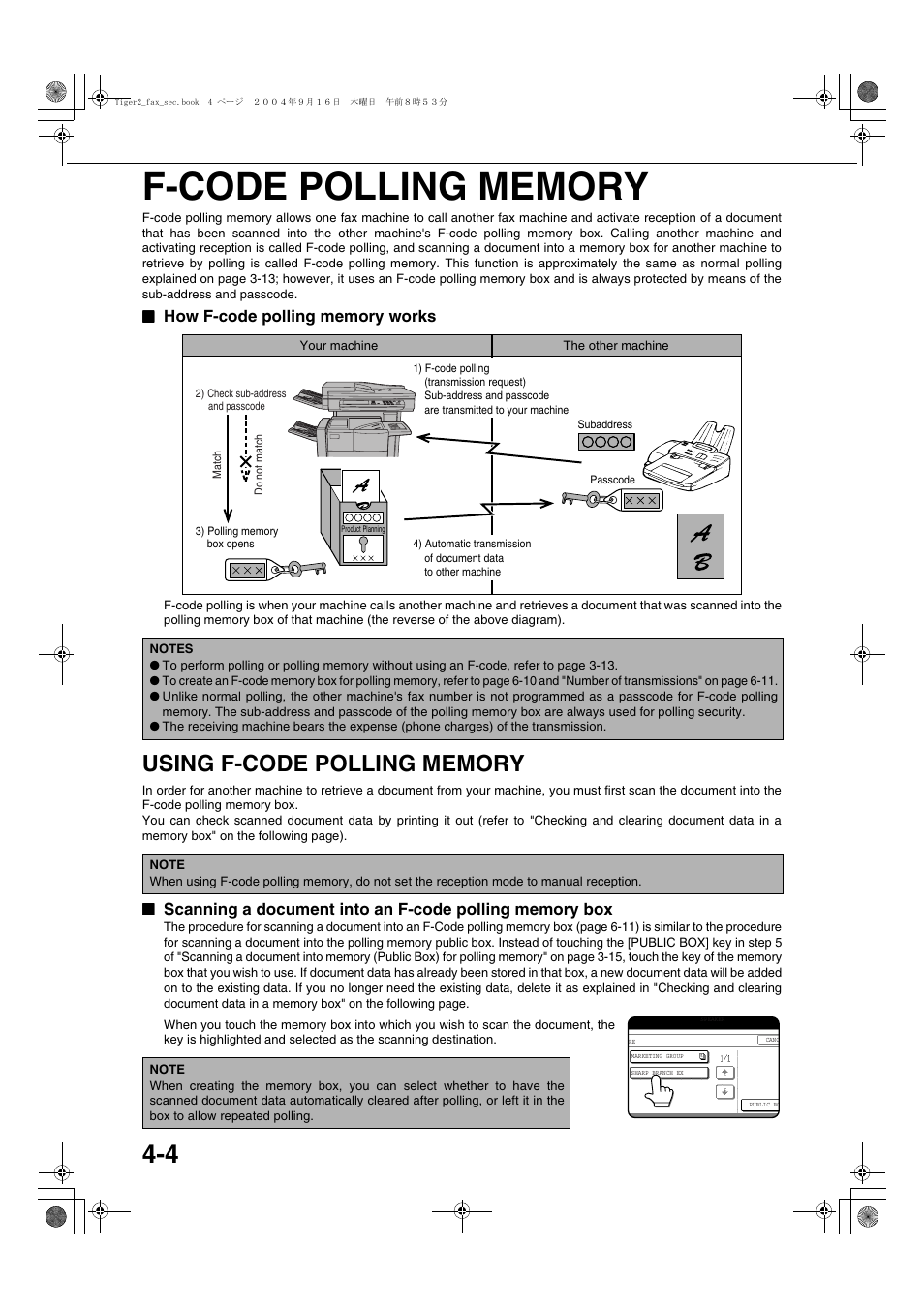 F-code polling memory, How f-code polling memory works, Using f-code polling memory | Sharp AR-M355N User Manual | Page 333 / 380