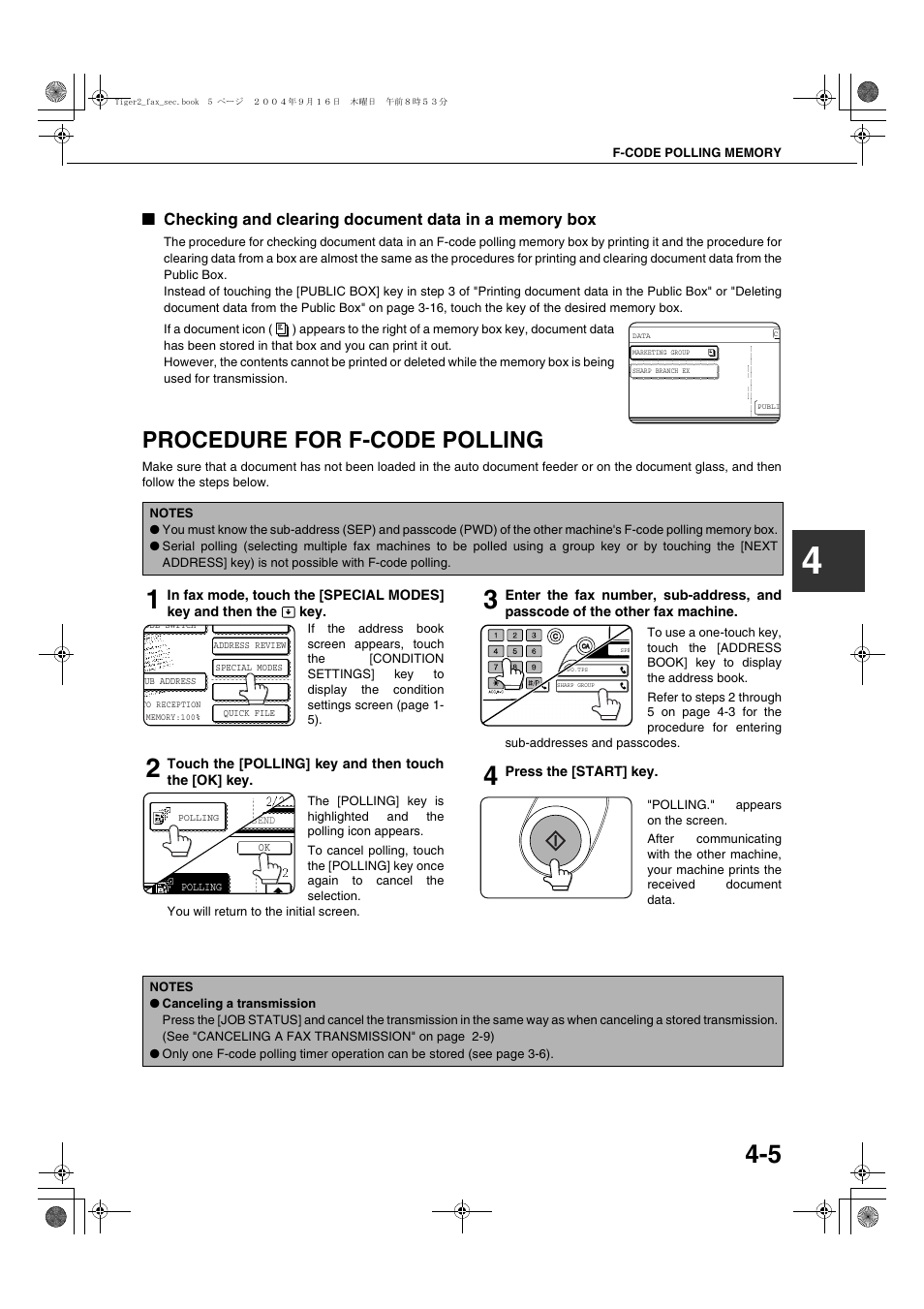 Procedure for f-code polling | Sharp AR-M355N User Manual | Page 334 / 380