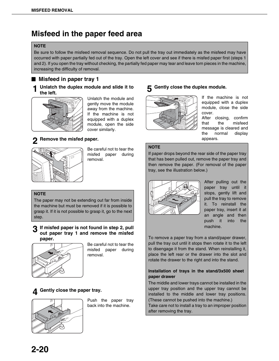 Misfeed in the paper feed area | Sharp AR-M355N User Manual | Page 47 / 380