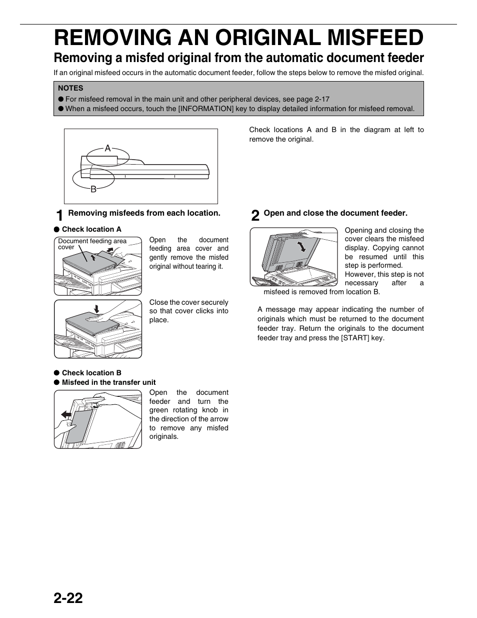 Removing an original misfeed | Sharp AR-M355N User Manual | Page 49 / 380