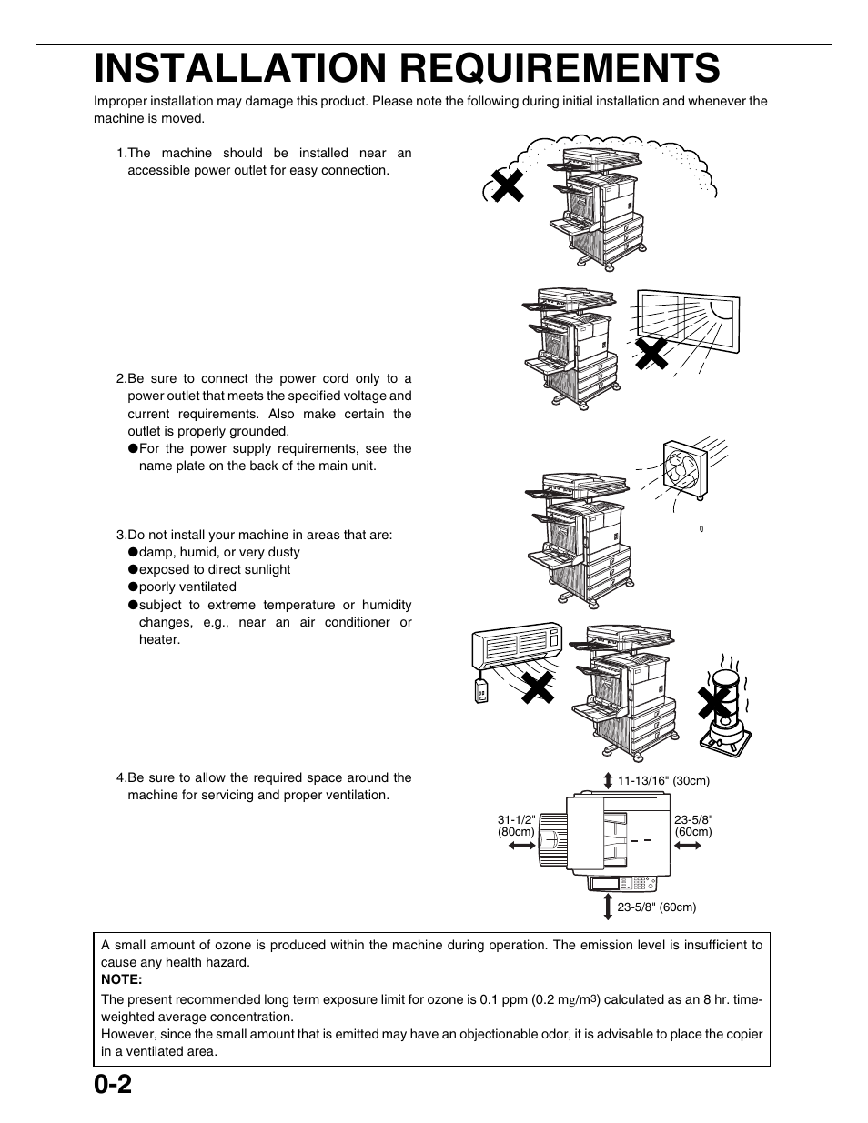 Installation requirements | Sharp AR-M355N User Manual | Page 5 / 380