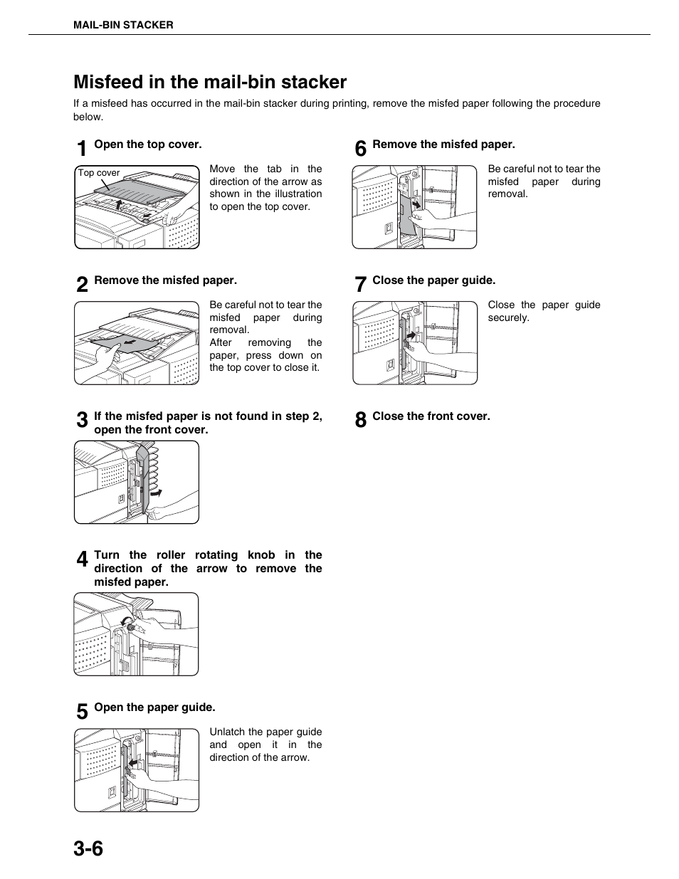 Misfeed in the mail-bin stacker | Sharp AR-M355N User Manual | Page 59 / 380