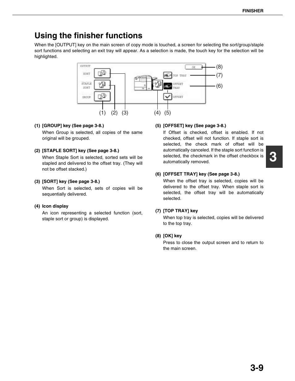 Using the finisher functions | Sharp AR-M355N User Manual | Page 62 / 380