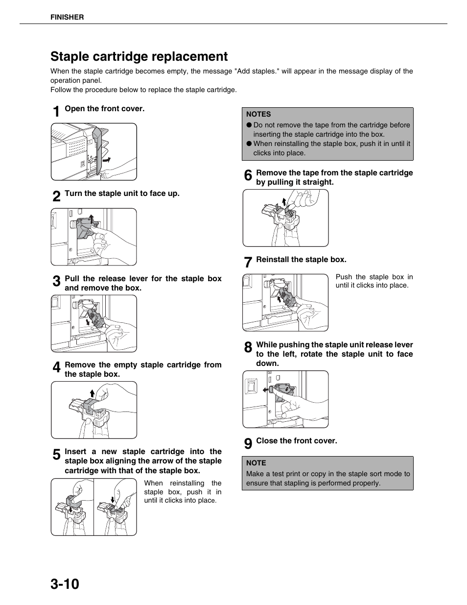 Staple cartridge replacement | Sharp AR-M355N User Manual | Page 63 / 380