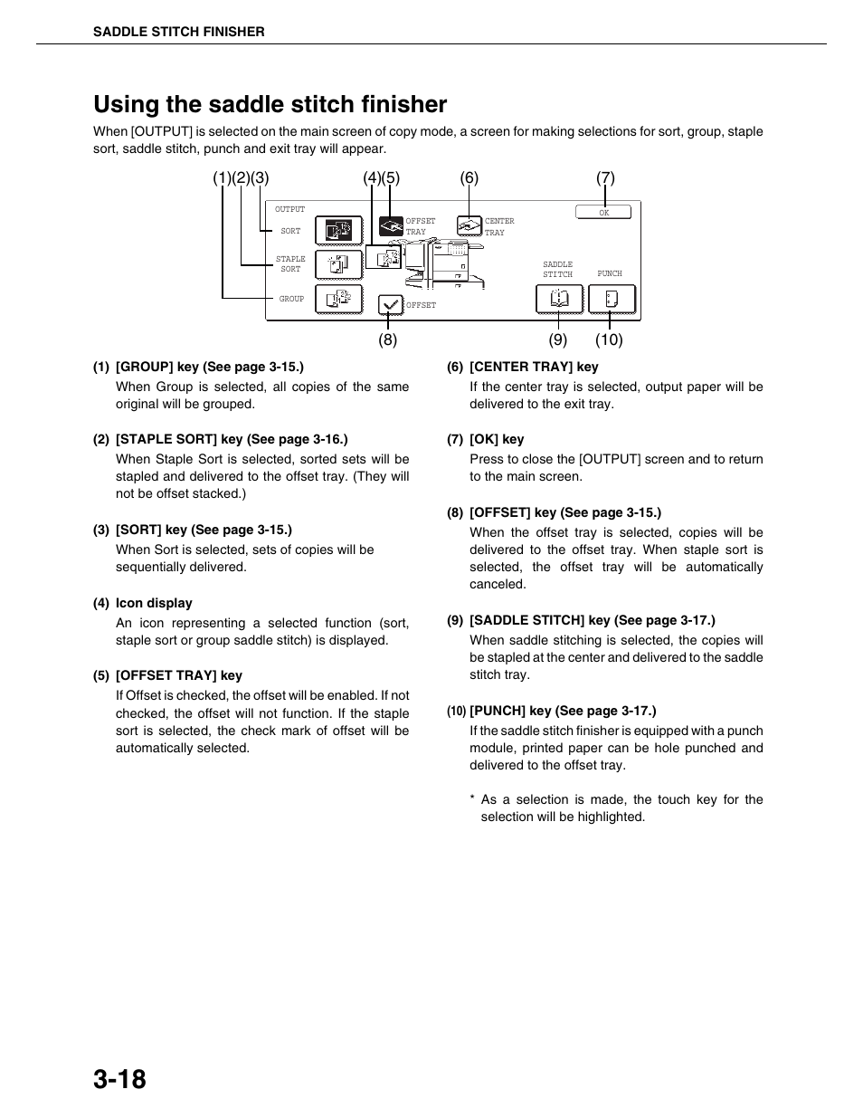 Using the saddle stitch finisher | Sharp AR-M355N User Manual | Page 71 / 380