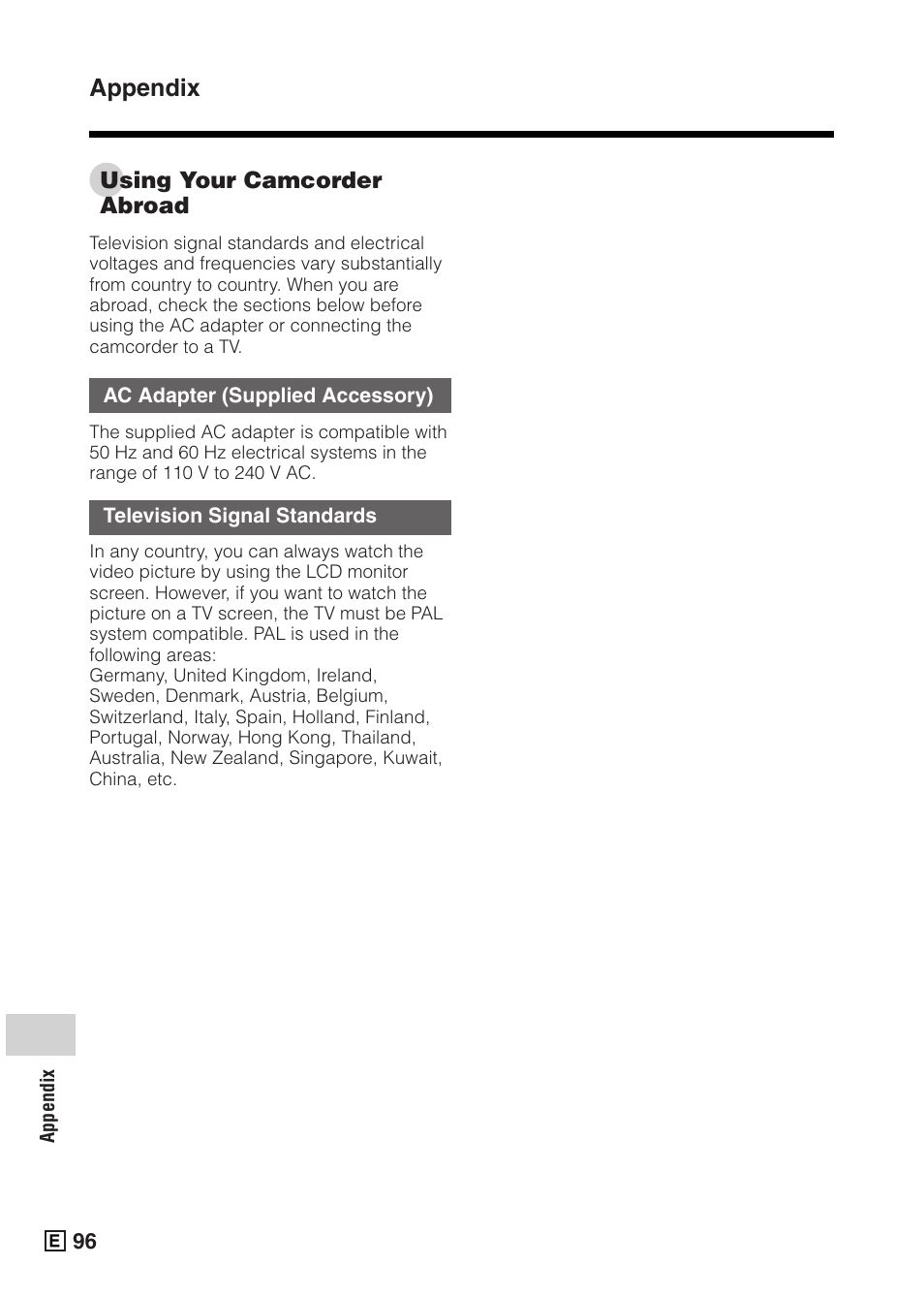 Appendix | Sharp VIEWCAMZ VL-Z5E User Manual | Page 106 / 117