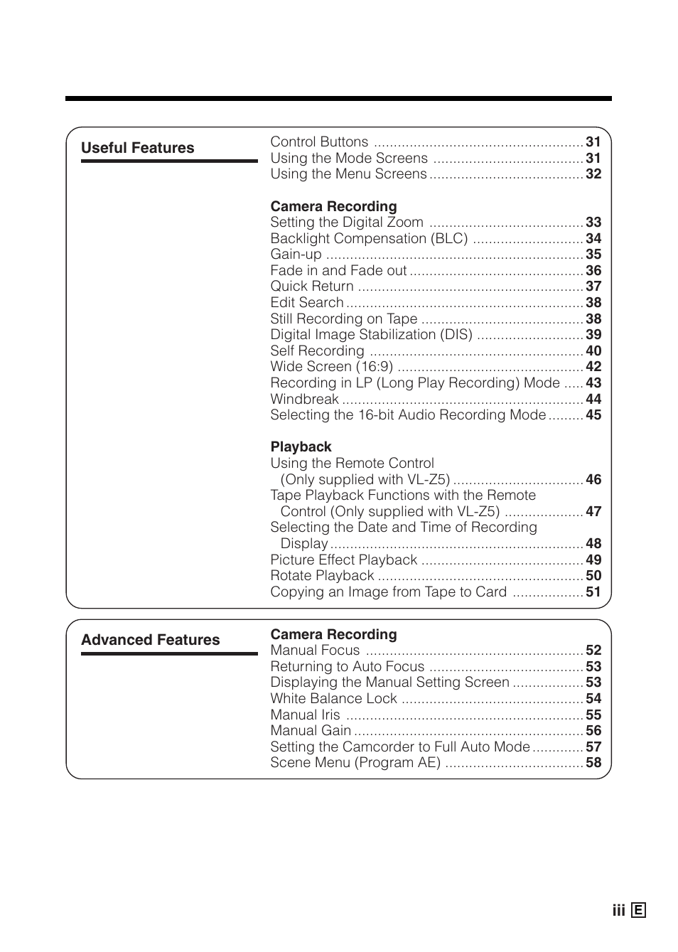 Sharp VIEWCAMZ VL-Z5E User Manual | Page 5 / 117