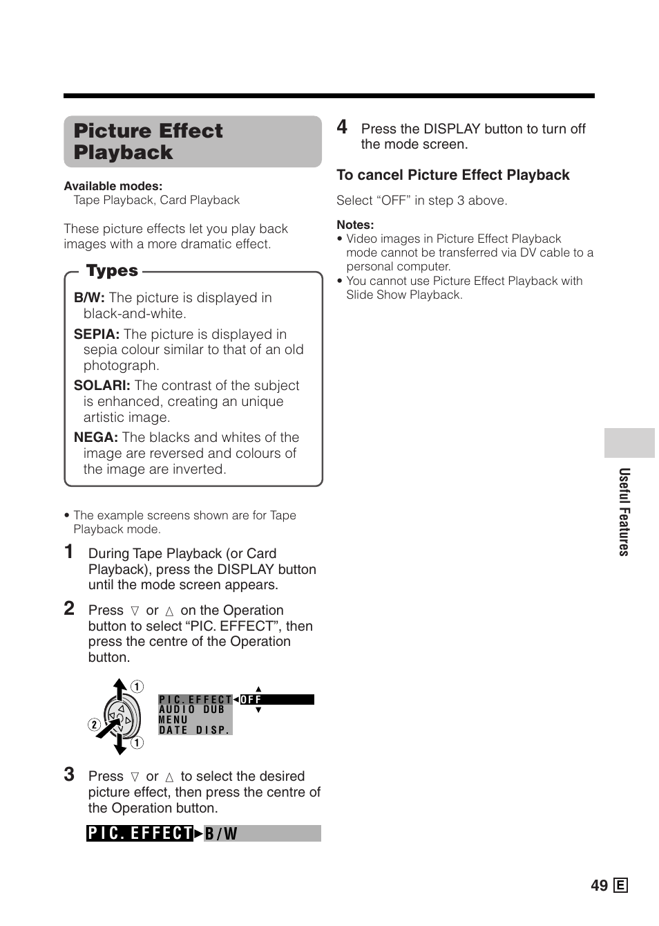 Picture effect playback | Sharp VIEWCAMZ VL-Z5E User Manual | Page 59 / 117