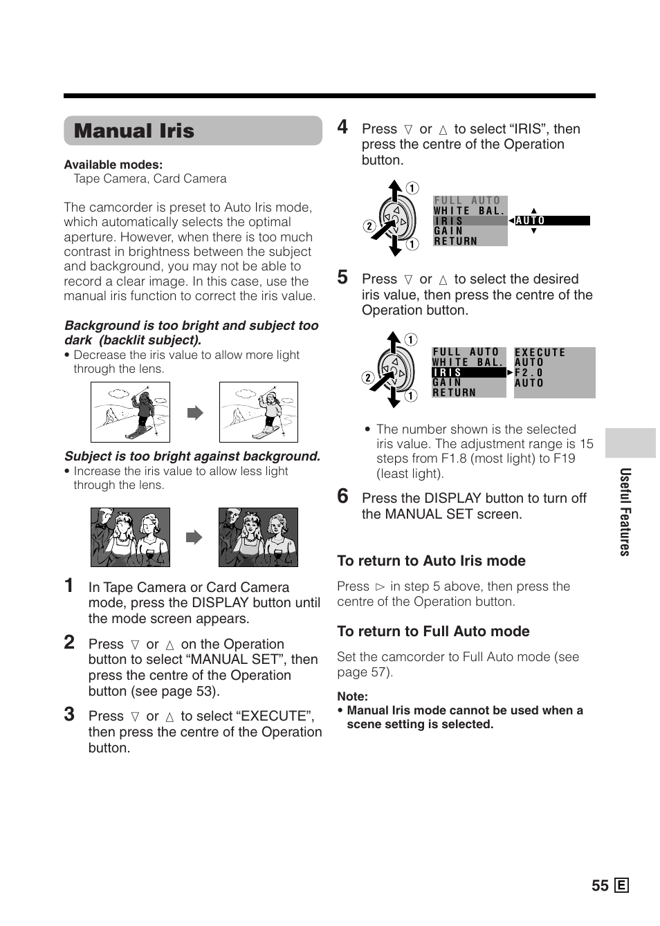 Manual iris | Sharp VIEWCAMZ VL-Z5E User Manual | Page 65 / 117