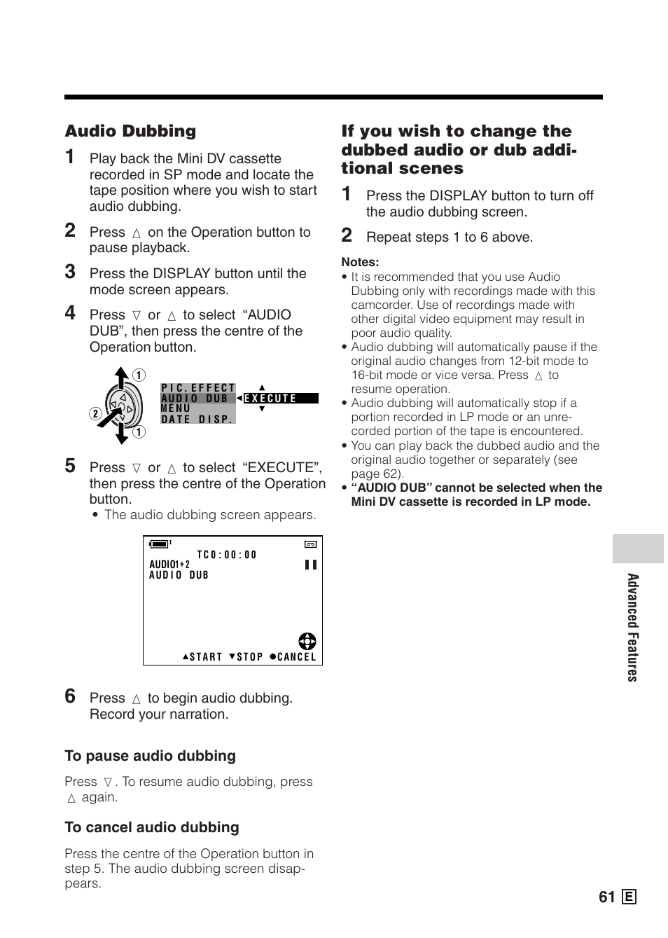 Audio dubbing | Sharp VIEWCAMZ VL-Z5E User Manual | Page 71 / 117