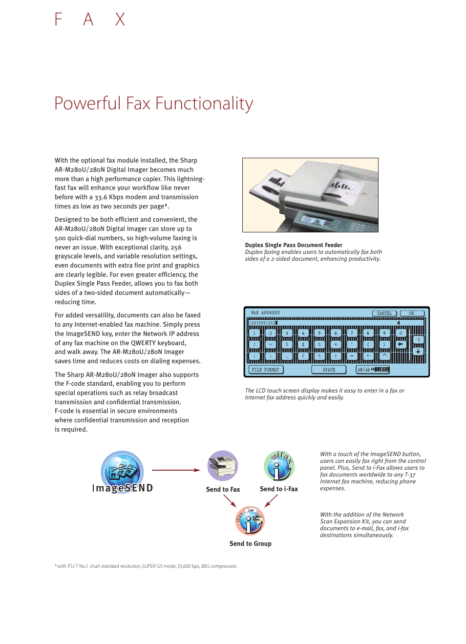 Powerful fax functionality f a x | Sharp AR-M280N User Manual | Page 9 / 11