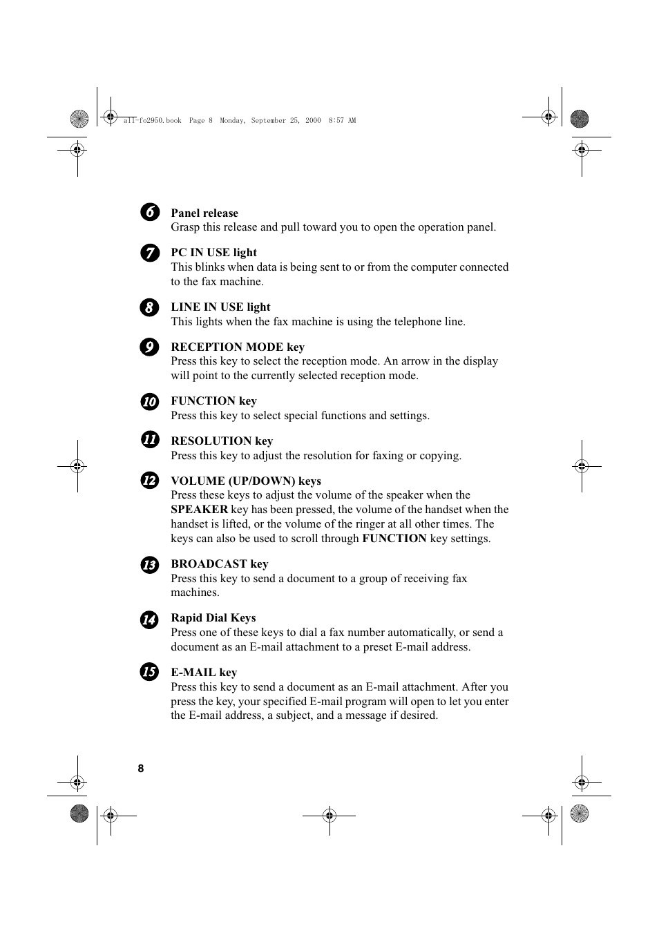 Sharp FO-2950M User Manual | Page 10 / 152