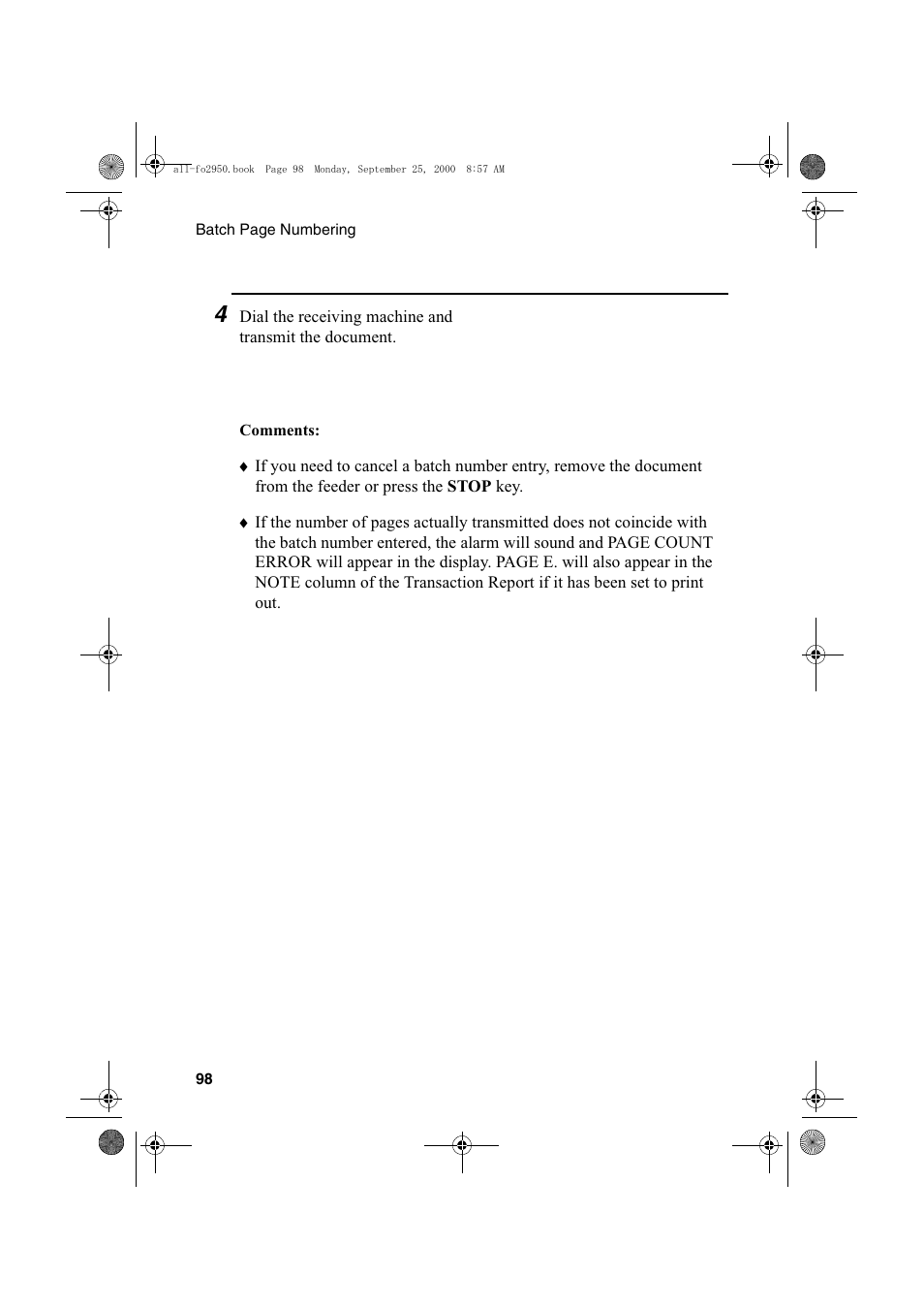 Sharp FO-2950M User Manual | Page 100 / 152