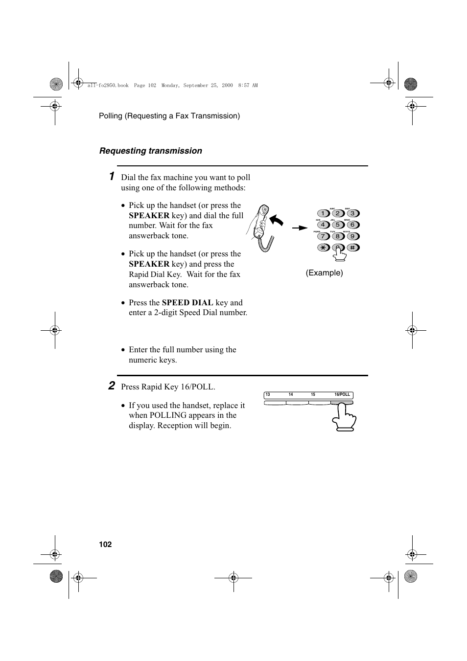 Requesting transmission | Sharp FO-2950M User Manual | Page 104 / 152