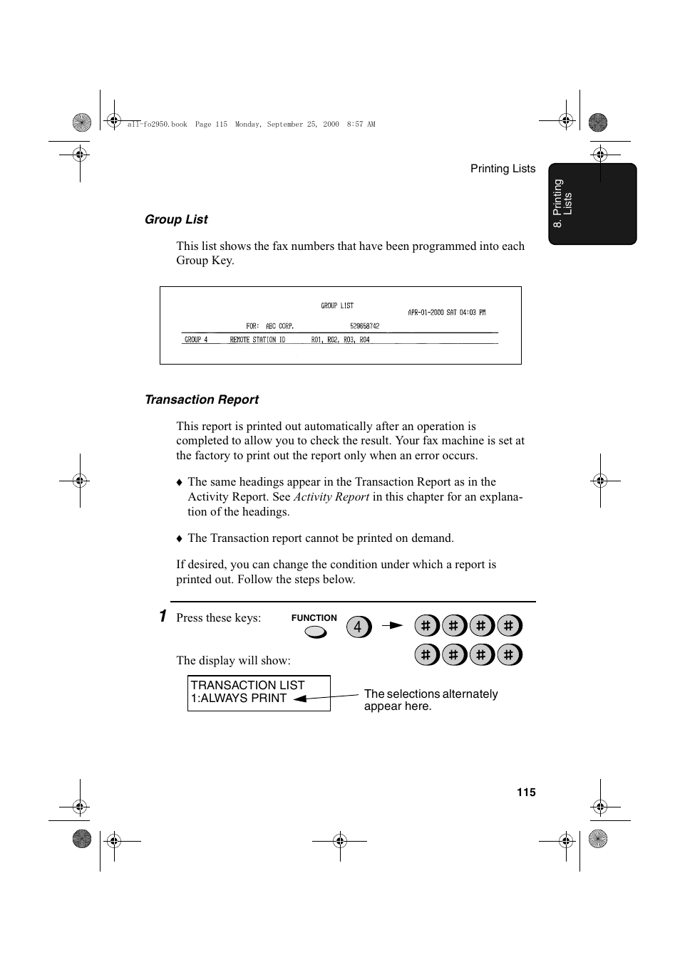 Sharp FO-2950M User Manual | Page 117 / 152